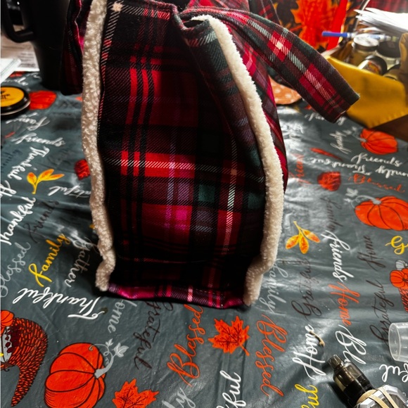 Victorias Secret Plaid Flannel with fur trim - Picture 4 of 10